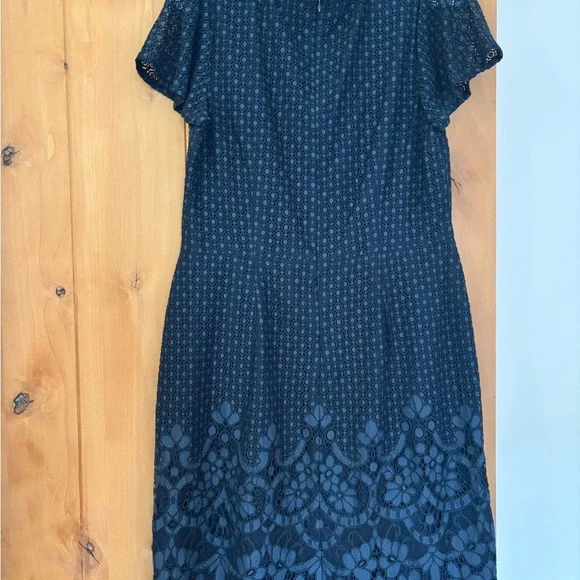 LOFT Navy Lace Midi Dress - Picture 2 of 3